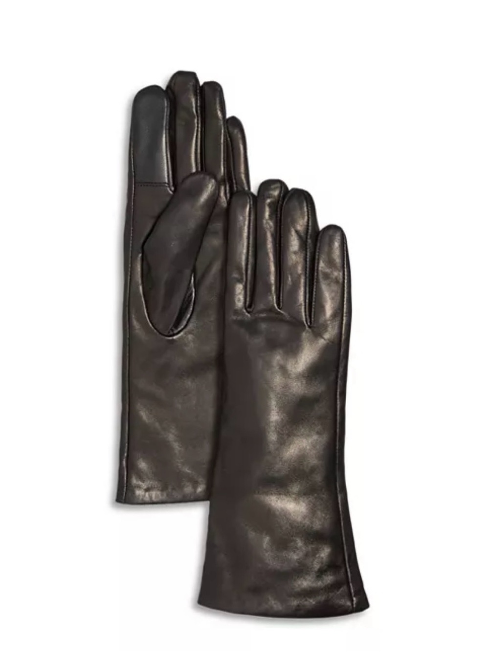 Mid-Length Cashmere Lined Leather Tech Gloves